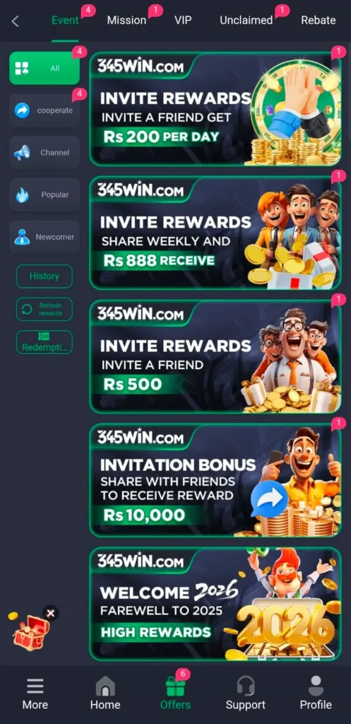 Invite a friend and get 600 money rewards in 345WIN Game