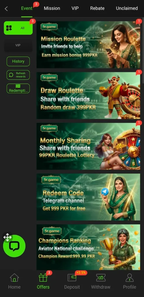 Invite friends and get 600 money rewards in 5R Game