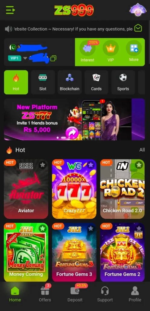 ZS999 Game interface screenshot image