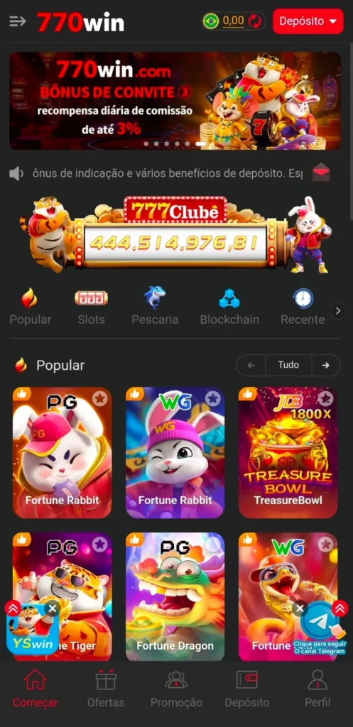 770WIN Game Dashboard image