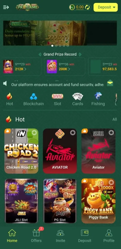 PK8 Game interface screenshot image