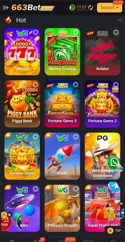 663BET Game Dashboard image.