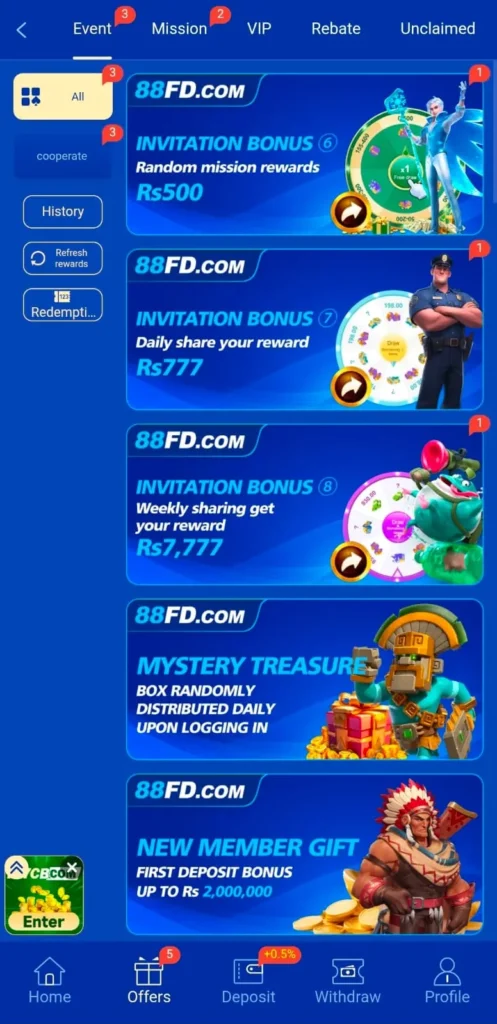 Invite 1 Friend and Get 600 Money Rewards in 88FD Game