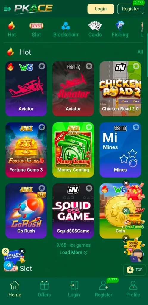 PK Ace Game Dashboard Image.